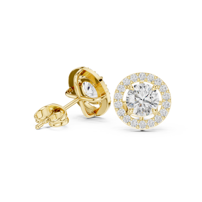 Norevia Floral Halo Diamond Studs