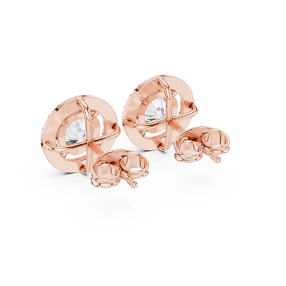 Norevia Floral Halo Diamond Studs