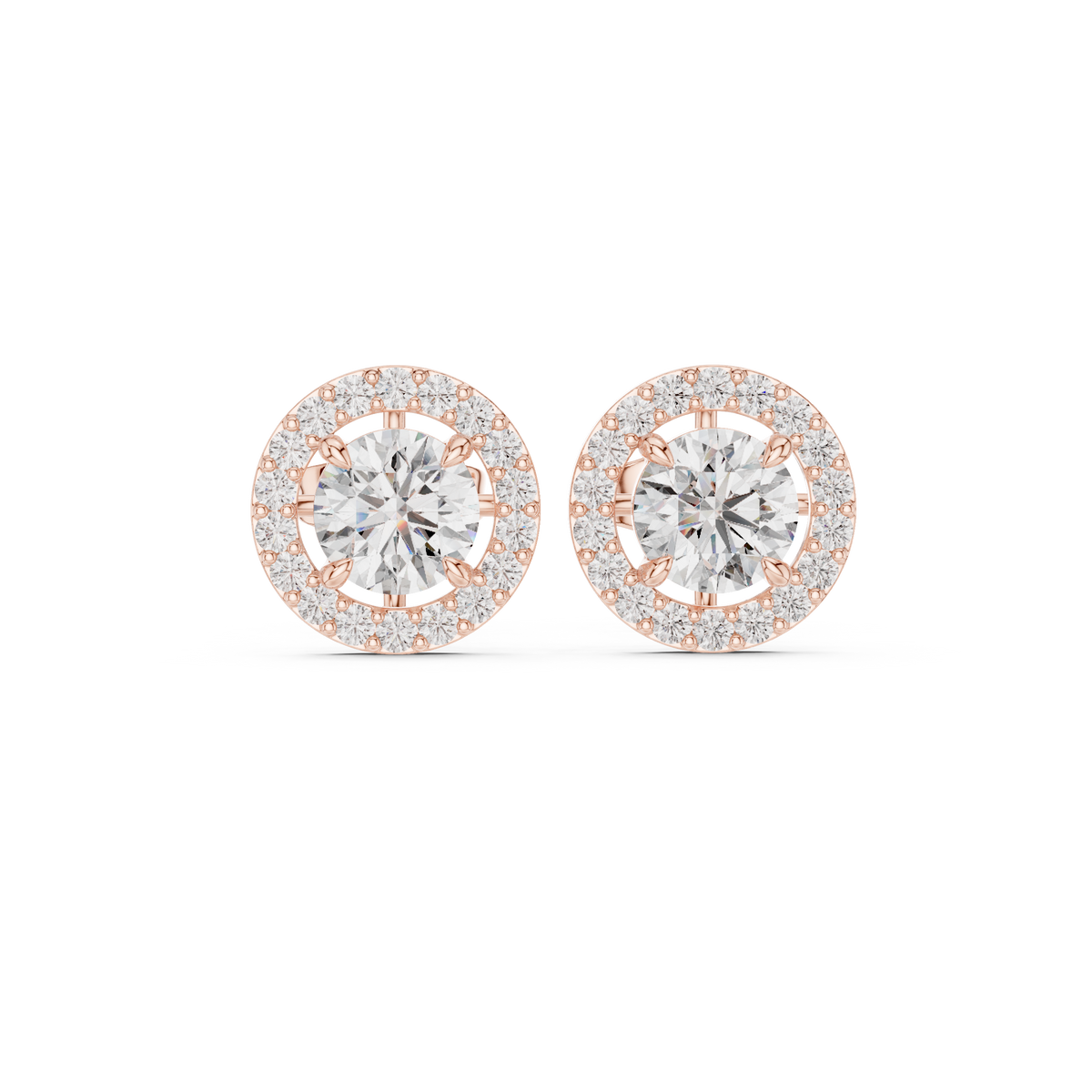 Norevia Floral Halo Diamond Studs