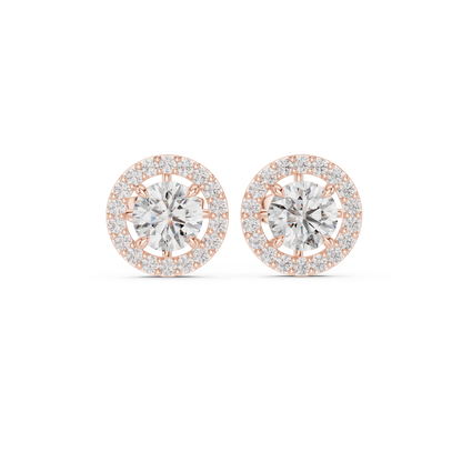 Norevia Floral Halo Diamond Studs