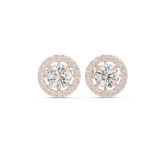 Norevia Floral Halo Diamond Studs