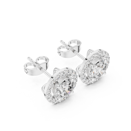 Norevia Floral Halo Diamond Studs
