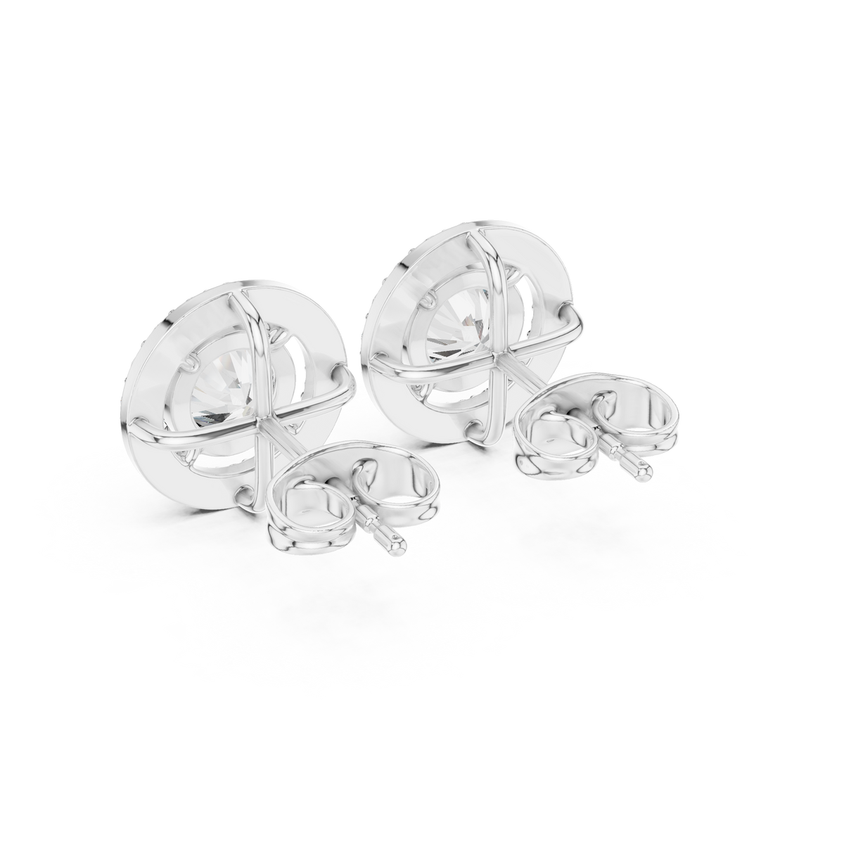 Norevia Floral Halo Diamond Studs