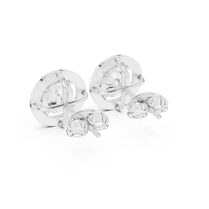 Norevia Floral Halo Diamond Studs