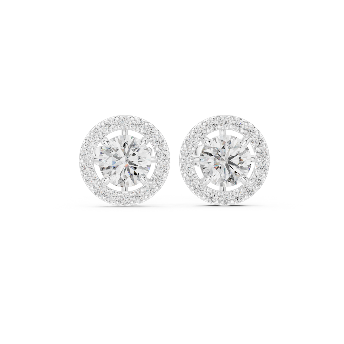 Norevia Floral Halo Diamond Studs