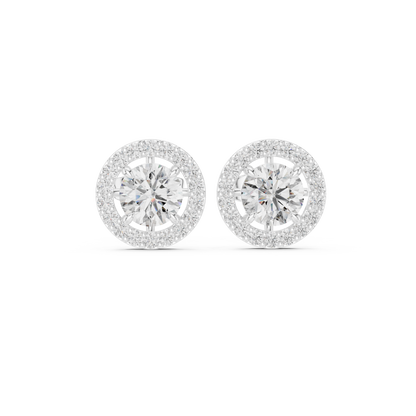 Norevia Floral Halo Diamond Studs