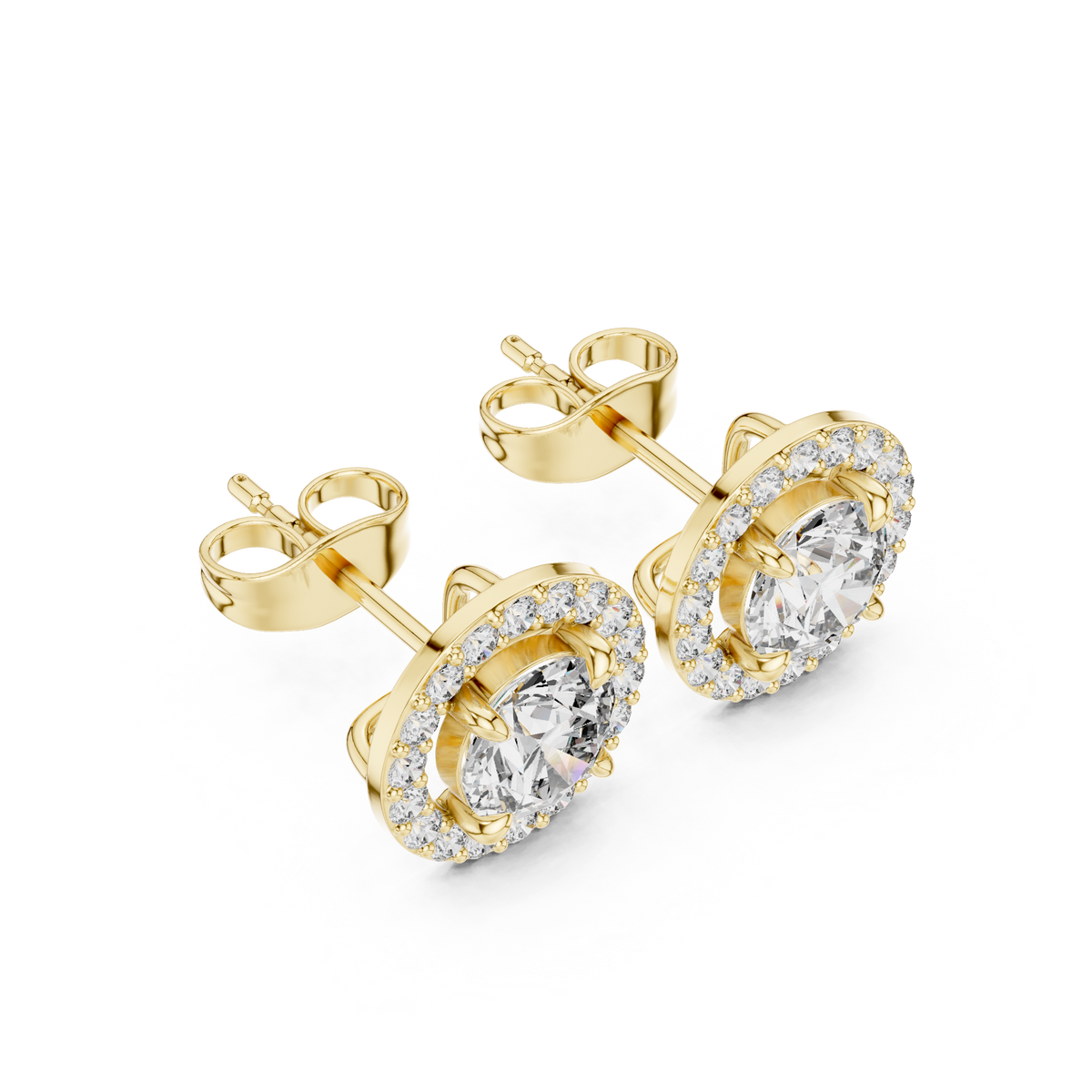 Norevia Floral Halo Diamond Studs