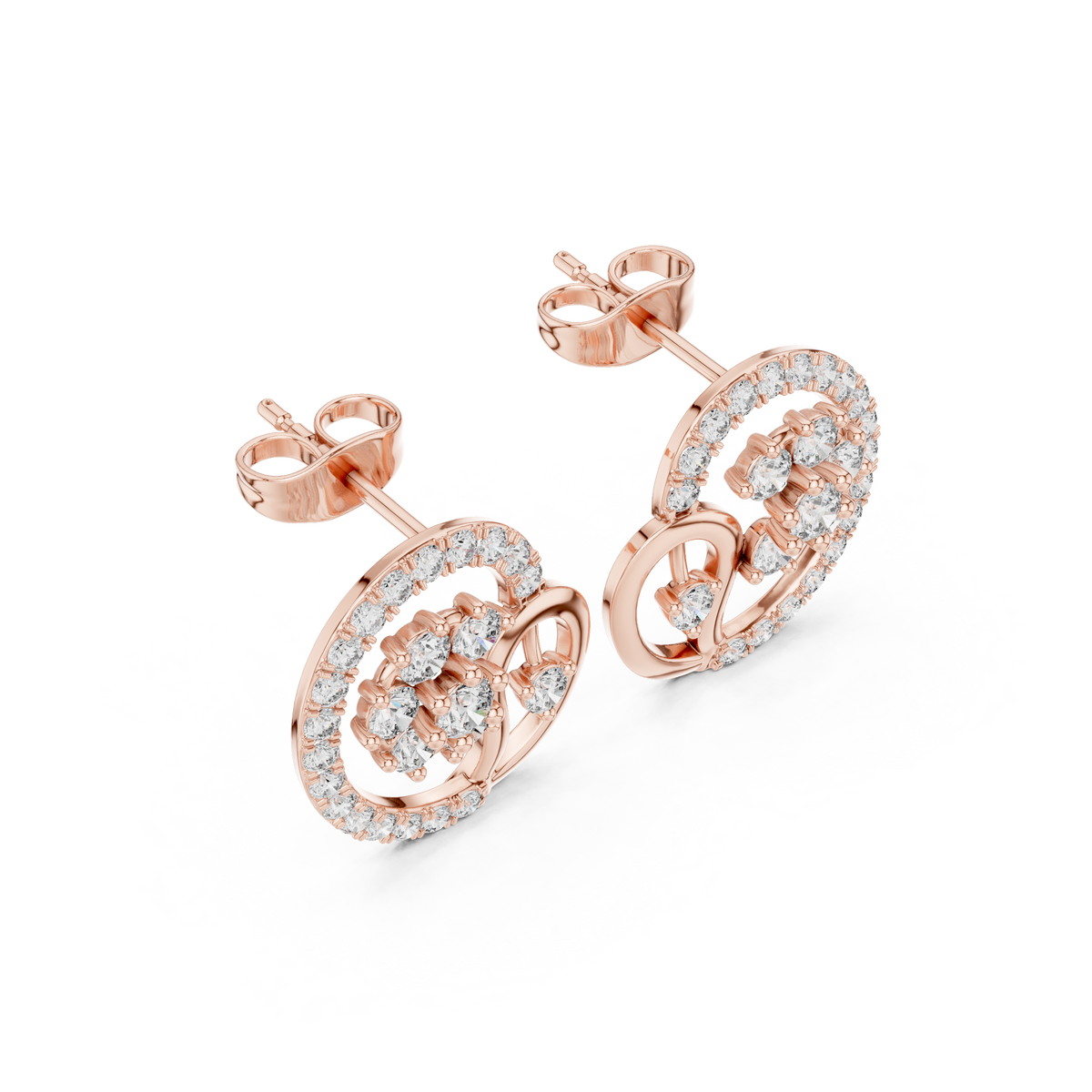 Veylissa Floral Orbit Diamond Studs