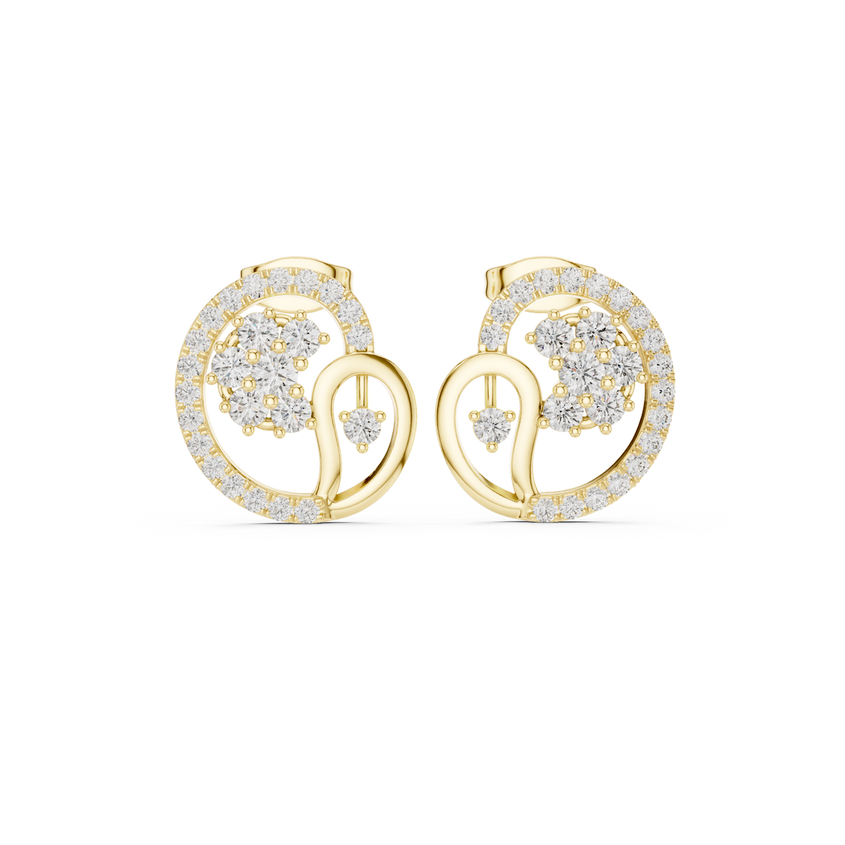 Veylissa Floral Orbit Diamond Studs