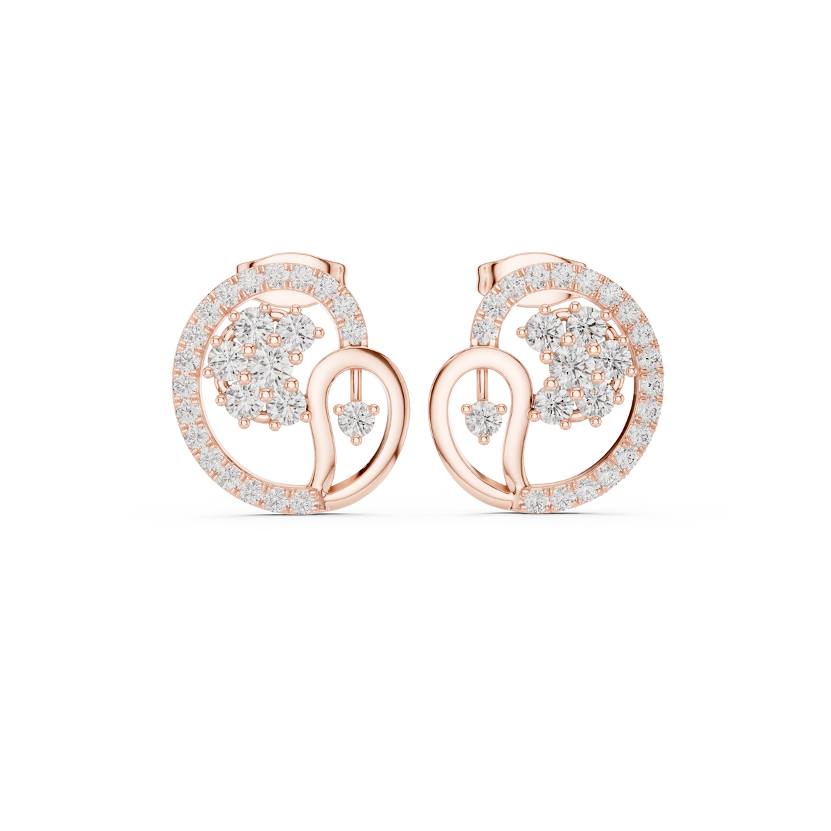 Veylissa Floral Orbit Diamond Studs