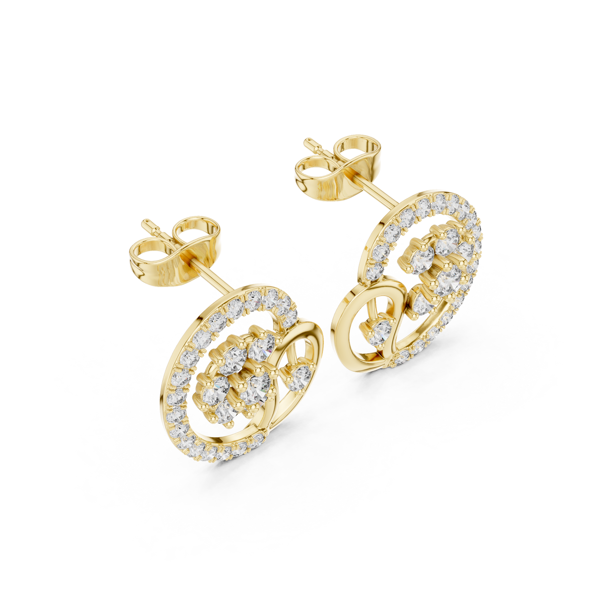 Veylissa Floral Orbit Diamond Studs