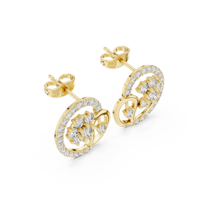 Veylissa Floral Orbit Diamond Studs