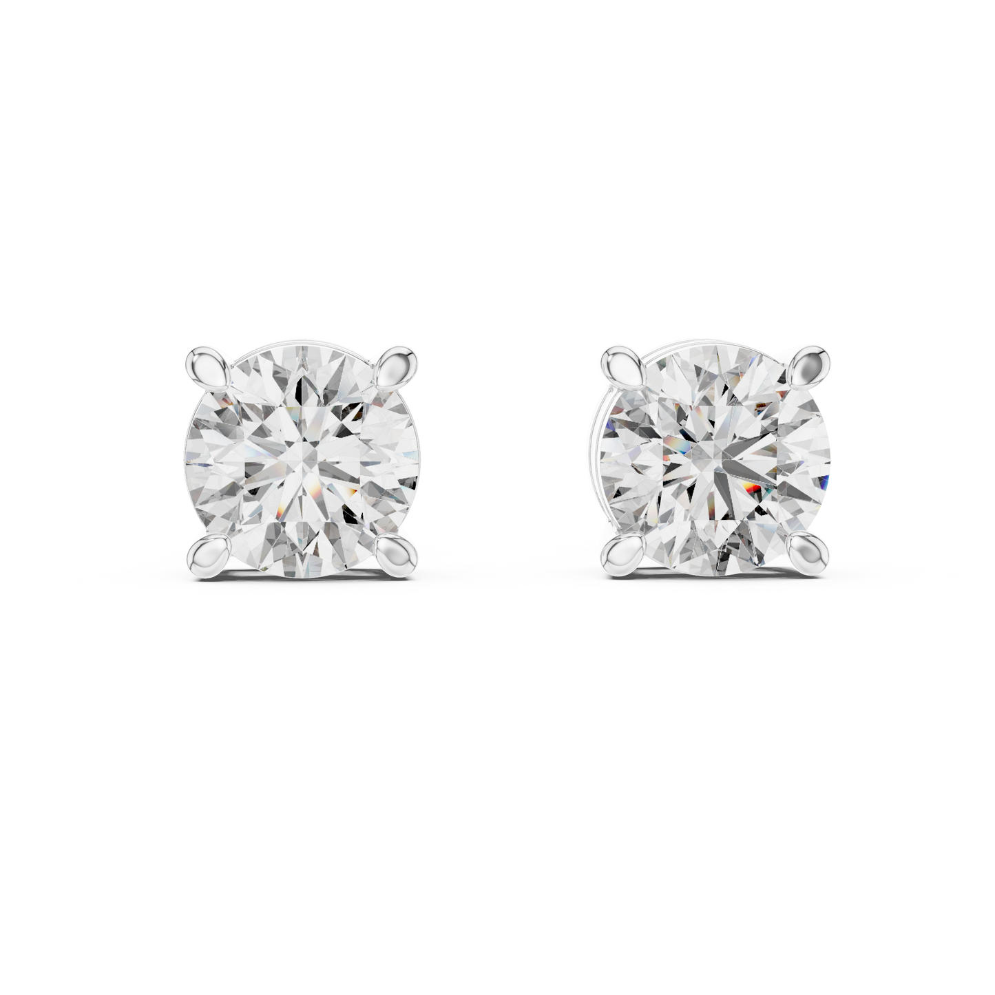 Radiance Round Brilliant Moissanite Stud Earrings in 925 Sterling Silver