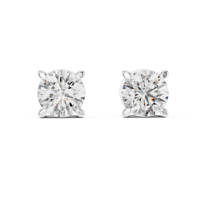 Radiance Round Brilliant Moissanite Stud Earrings in 925 Sterling Silver