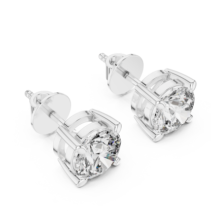 Radiance Round Brilliant Moissanite Stud Earrings in 925 Sterling Silver