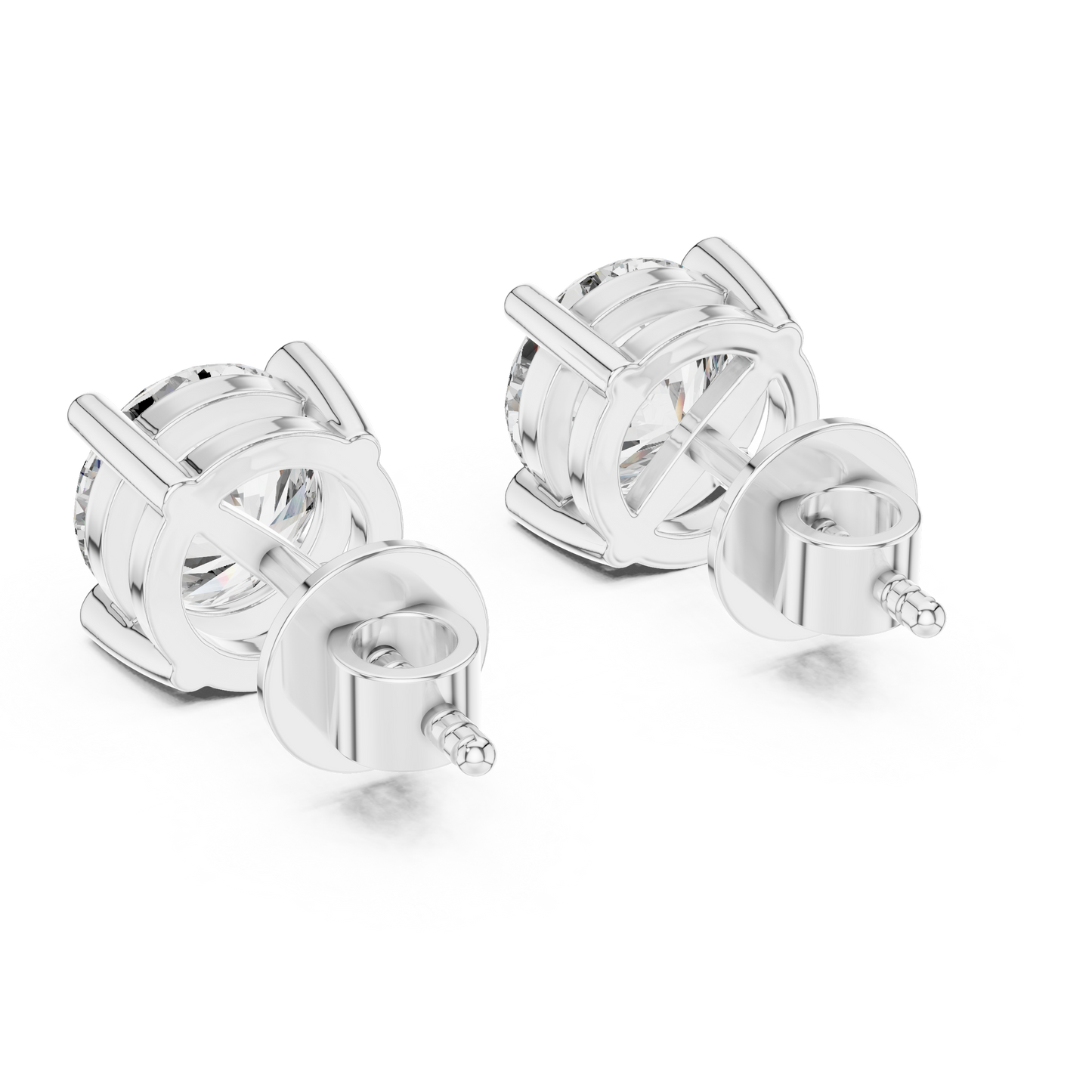 Radiance Round Brilliant Moissanite Stud Earrings in 925 Sterling Silver
