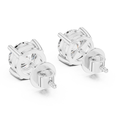 Radiance Round Brilliant Moissanite Stud Earrings in 925 Sterling Silver
