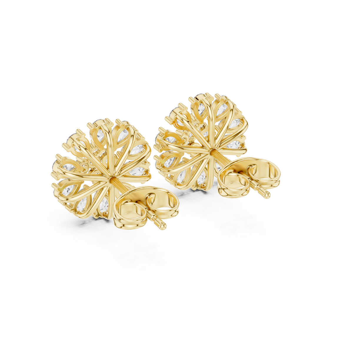 Elvanna Pear Bloom Diamond Studs
