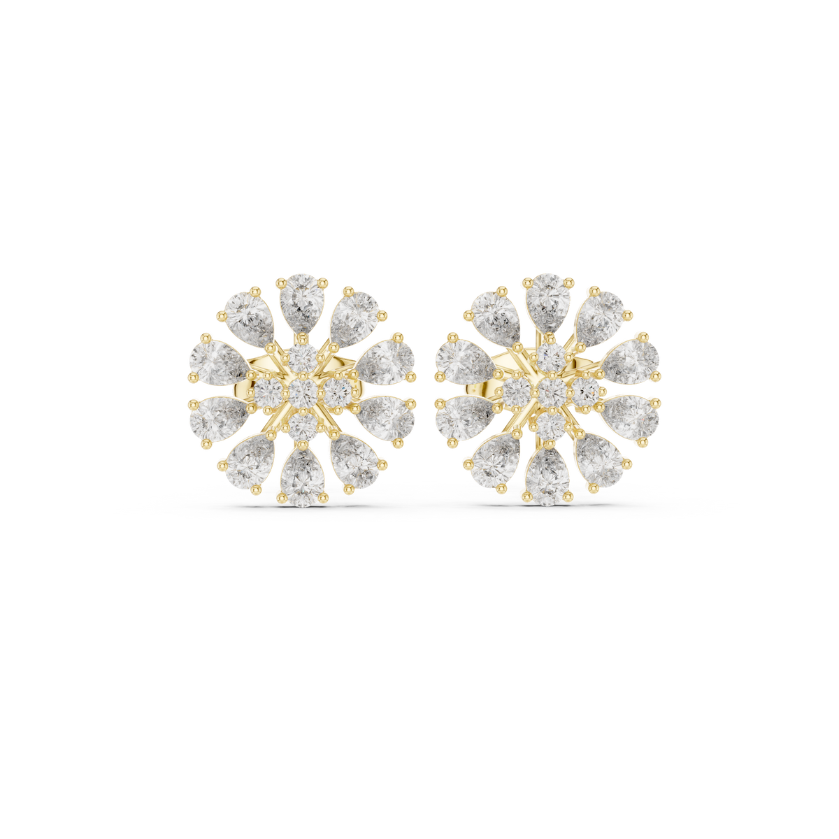 Elvanna Pear Bloom Diamond Studs