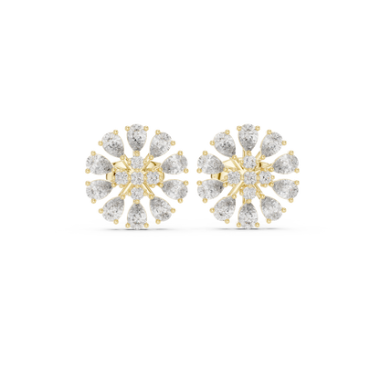Elvanna Pear Bloom Diamond Studs