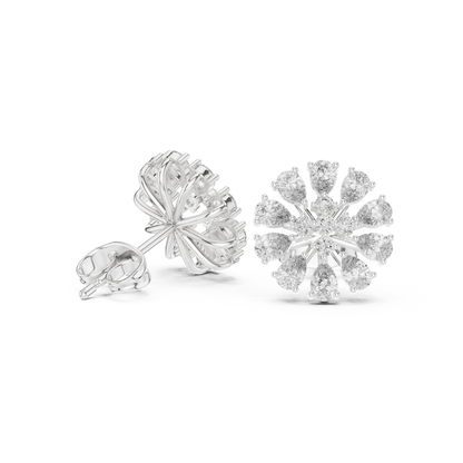 Elvanna Pear Bloom Diamond Studs