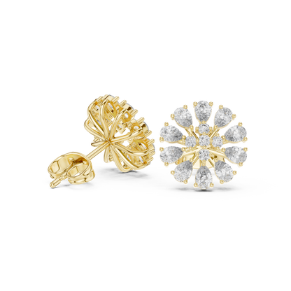 Elvanna Pear Bloom Diamond Studs