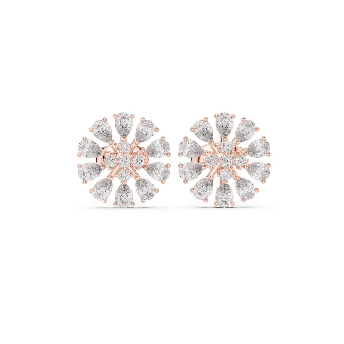Elvanna Pear Bloom Diamond Studs