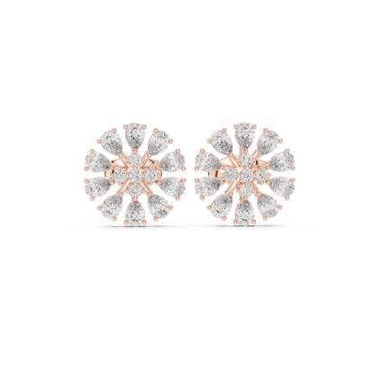 Elvanna Pear Bloom Diamond Studs