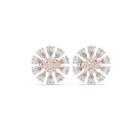 Elvanna Pear Bloom Diamond Studs