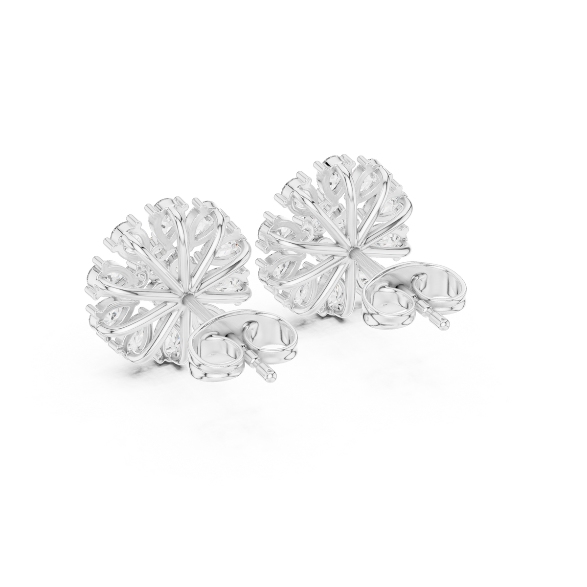 Elvanna Pear Bloom Diamond Studs