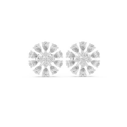 Elvanna Pear Bloom Diamond Studs