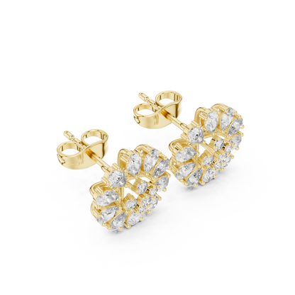 Elvanna Pear Bloom Diamond Studs