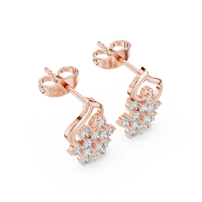 Virelisse Floral Scroll Diamond Studs
