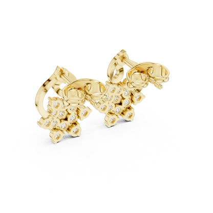 Virelisse Floral Scroll Diamond Studs