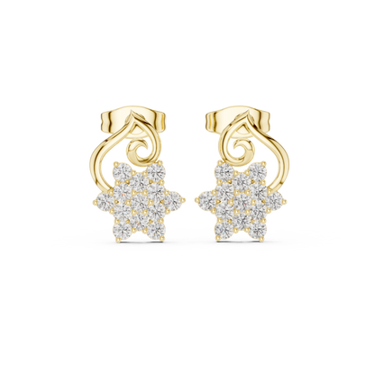 Virelisse Floral Scroll Diamond Studs