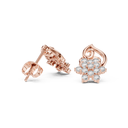 Virelisse Floral Scroll Diamond Studs