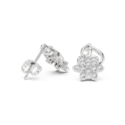 Virelisse Floral Scroll Diamond Studs