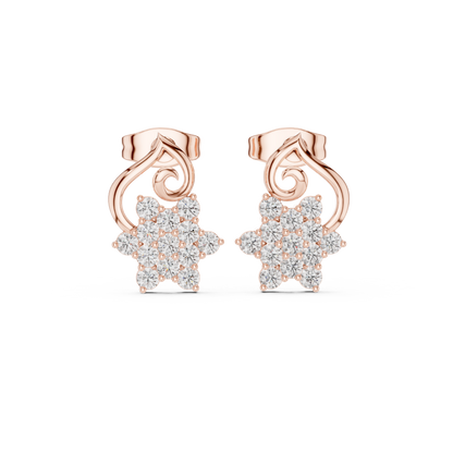 Virelisse Floral Scroll Diamond Studs