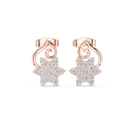 Virelisse Floral Scroll Diamond Studs
