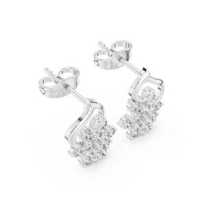 Virelisse Floral Scroll Diamond Studs