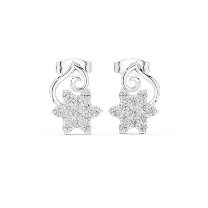 Virelisse Floral Scroll Diamond Studs