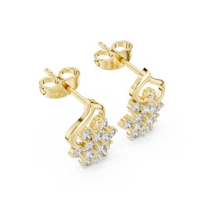 Virelisse Floral Scroll Diamond Studs