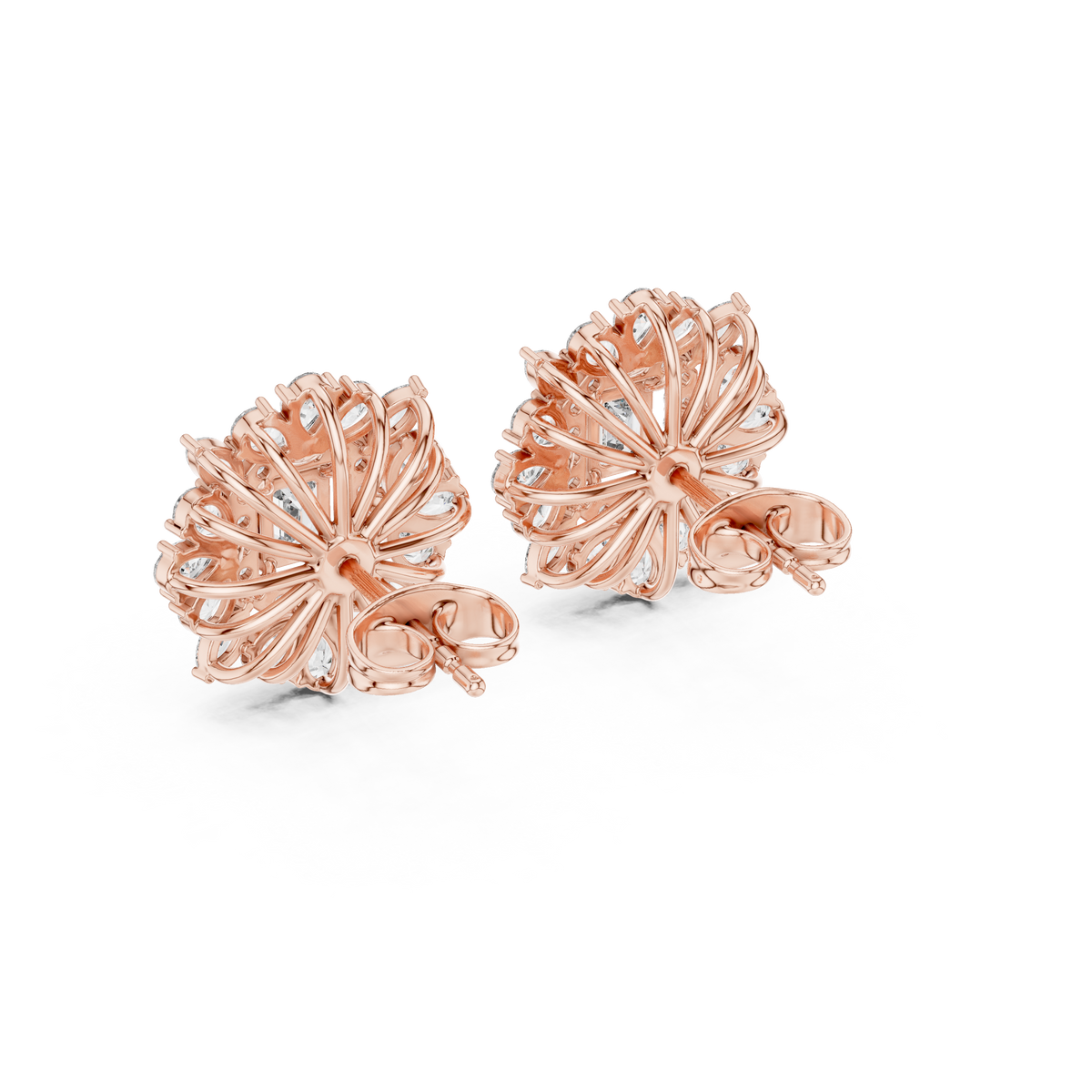 Elvessa Emerald Floral Frame Studs