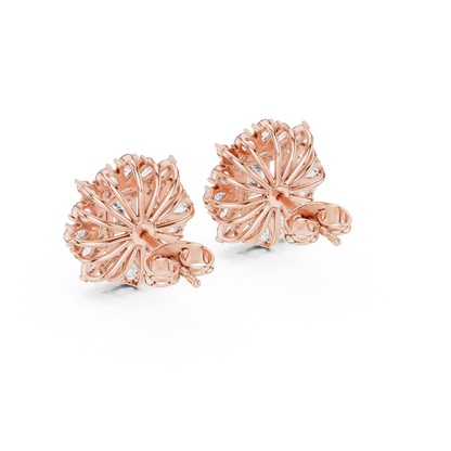 Elvessa Emerald Floral Frame Studs