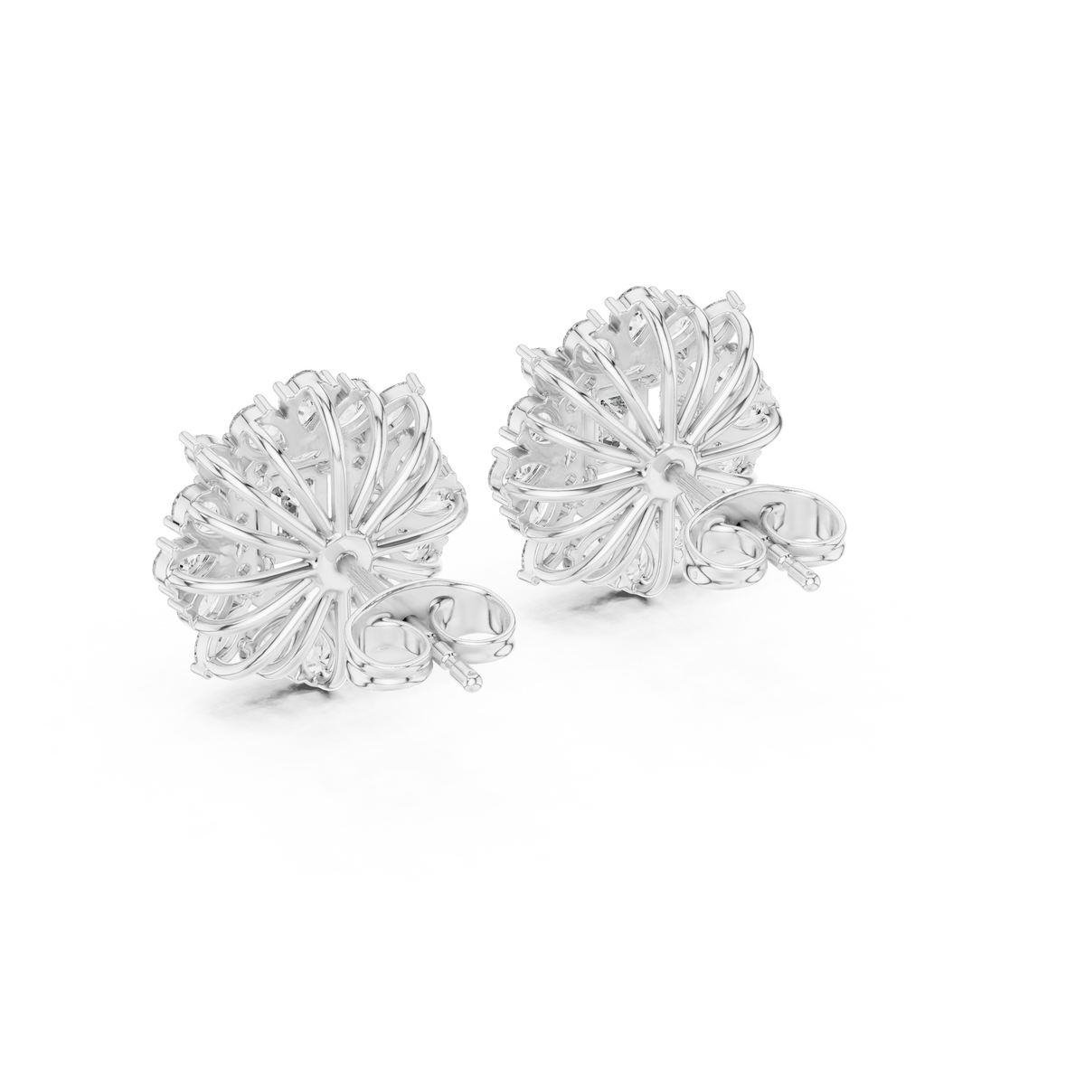 Elvessa Emerald Floral Frame Studs