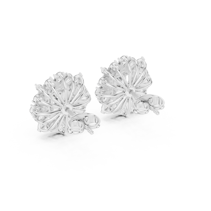 Elvessa Emerald Floral Frame Studs