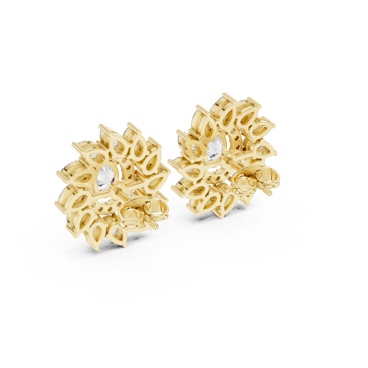 Virellia Oval Bloom Diamond Studs