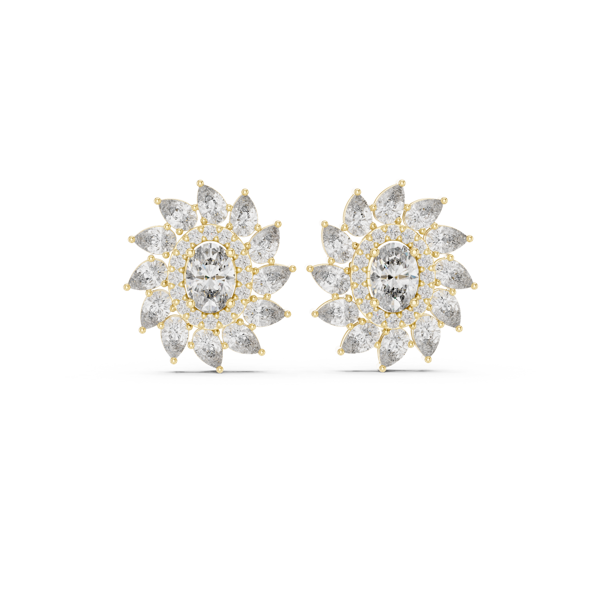 Virellia Oval Bloom Diamond Studs