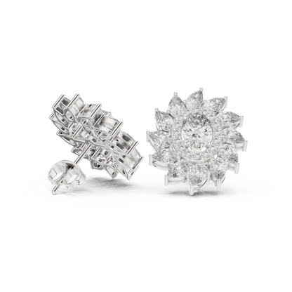 Virellia Oval Bloom Diamond Studs