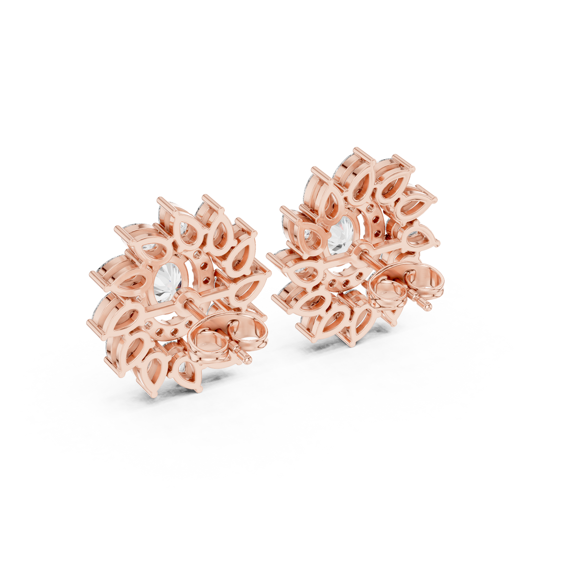 Virellia Oval Bloom Diamond Studs